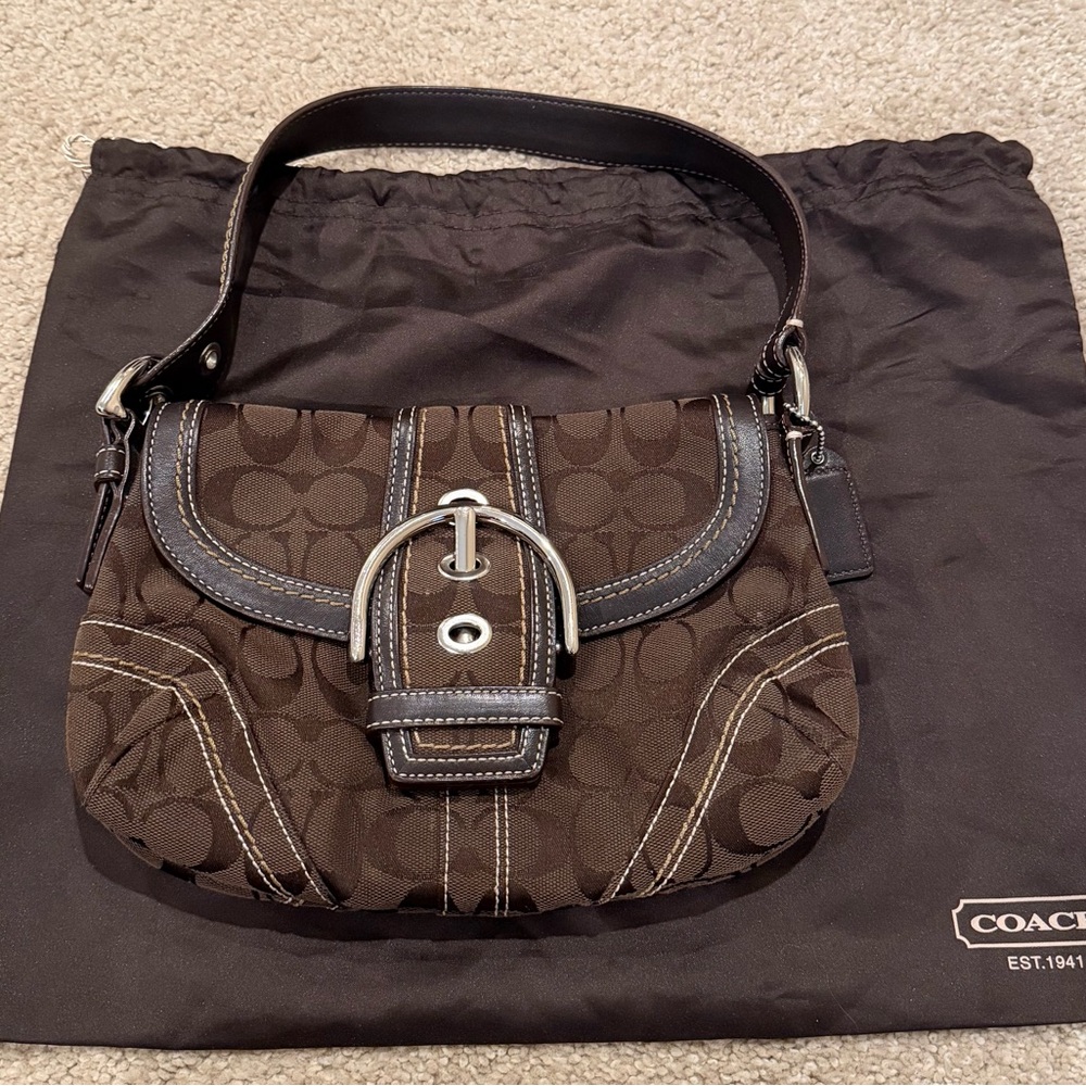 RARE Coach Chocolate Brown Small Shoulder Bag